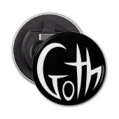 Gothic (met letters) button flesopener (Voorkant)