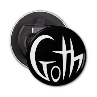 Gothic (met letters) button flesopener