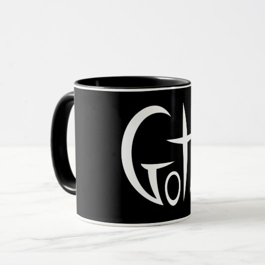 Gothic (met letters) mok (Voorkant links)