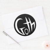 Gothic (met letters) ronde sticker (Envelop)