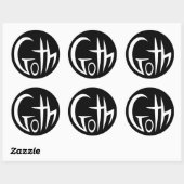 Gothic (met letters) ronde sticker (Vel)