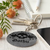 Gothic met schedel Halloween Sleutelhanger (Zijkant)