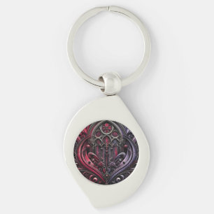 Gothic Metal Sleutelhanger met Crimson Roos Design
