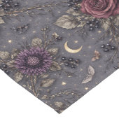 Gothic Midnight Floral Moon Celestial Illustration Korte Tafelloper (Hoek)