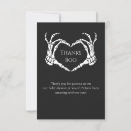 Gothic Minimal Skeleton Baby shower Dank u Kaart