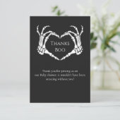 Gothic Minimal Skeleton Baby shower Dank u Kaart (Staand voorkant)