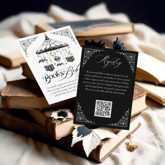 Gothic Mobile Books voor Baby & Registry QR Code Informatiekaartje