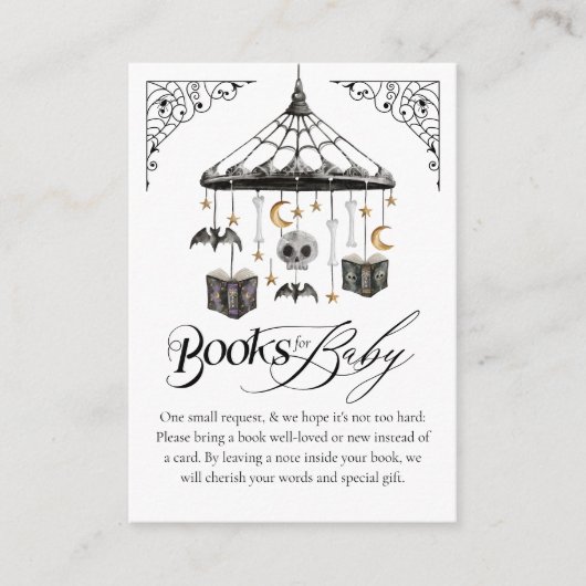 Gothic Mobile Books voor Baby & Registry QR Code Informatiekaartje (Voorkant)