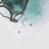 Gothic Mode | Blauwgroen jurk met hoge hakken Abst Tissuepapier (Detail)