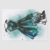 Gothic Mode | Blauwgroen jurk met hoge hakken Abst Tissuepapier (Voorkant)