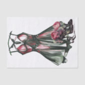 Gothic Mode | Groene en Roze Jurk met Stiletto's Tissuepapier (Voorkant)