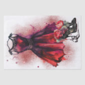 Gothic Mode | Rode jurk met hoge hakken Abstract Tissuepapier (Voorkant)