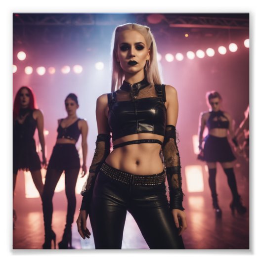 Gothic Modellen op het podium Foto Afdruk (Voorkant)