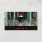 Gothic Modern Girl Red Creepy Forest Visitekaartje (Voorkant)