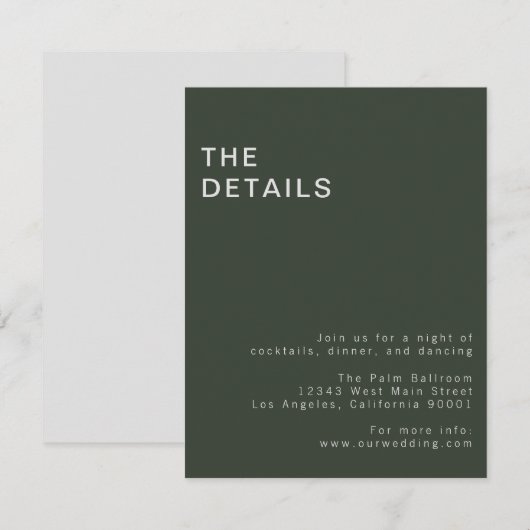 Gothic Modern Green Enclosure Kaart (Voorkant / Achterkant)