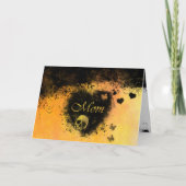 Gothic Moederdag harten, schedel, vlinders Kaart (Voorkant)