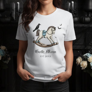 Gothic Mom Blauw Victoriaans Rocking Horse Tri-Blend Shirt