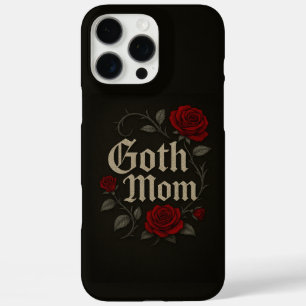 Gothic Mom Red Rose Bloemen Victoriaans Typografie iPhone 16 Pro Max Hoesje