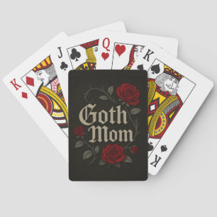 Gothic Mom Red Rose Bloemen Victoriaans Typografie Pokerkaarten