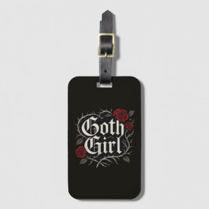 Gothic Mom Red Rose Bloemrijke Wijnstok Zwart Goti Bagagelabel