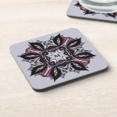 Gothic Monogram Black Paars Gothic Mandala Bier Onderzetter (Linkerzijde)