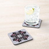 Gothic Monogram Black Paars Gothic Mandala Bier Onderzetter (Rechterzijde)