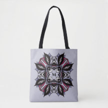 Gothic Monogram Black Paars Gothic Mandala