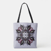 Gothic Monogram Black Paars Gothic Mandala Tote Bag (Achterkant)