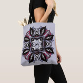Gothic Monogram Black Paars Gothic Mandala Tote Bag (Dichtbij)