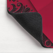 Gothic Monogram Red en Black Baroque Mousepad Muismat (Hoek)