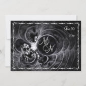 Gothic Monogram Wedding Invitation Kaart (Voorkant)