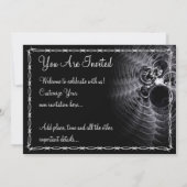Gothic Monogram Wedding Invitation Kaart (Achterkant)