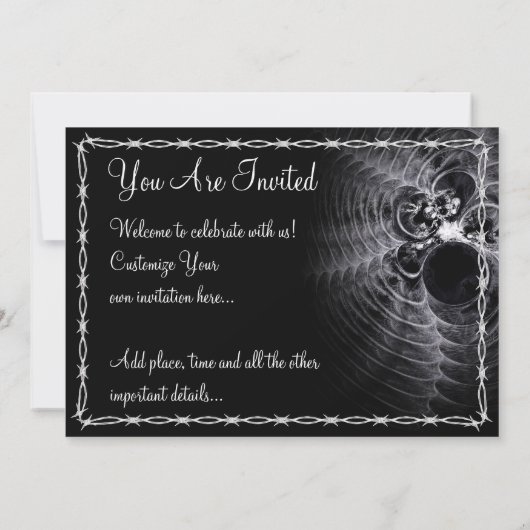 Gothic Monogram Wedding Invitation Kaart (Achterkant)