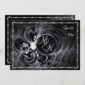 Gothic Monogram Wedding Invitation Kaart (Voorkant / Achterkant)