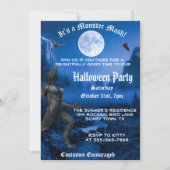 Gothic Monster Mash Werewolf Halloween Feest Kaart (Voorkant)
