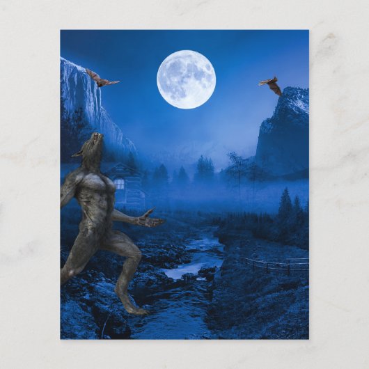 Gothic Monster Mash Werewolf Halloween Party Invit Flyer (Achterkant)