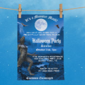 Gothic Monster Mash Werewolf Halloween Party Kaart