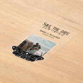 Gothic Moody Black and White Wedding photo  Acryl Uitnodigingen (Laagn)