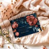 Gothic Moody Bloemen Bruiloft Bedankkaart