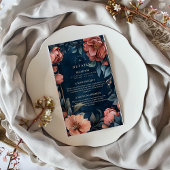 Gothic Moody Bloemen Bruiloft Informatiekaartje