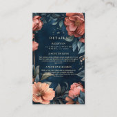 Gothic Moody Bloemen Bruiloft Informatiekaartje (Voorkant)