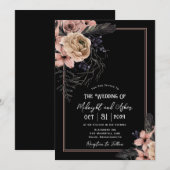 Gothic Moody Bloemen Bruiloft Kaart (Voorkant / Achterkant)