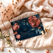 Gothic Moody Bloemen Bruiloft RSVP Kaartje