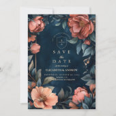 Gothic Moody Bloemen Bruiloft Save The Date (Voorkant)
