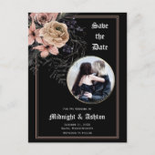 Gothic Moody Bloemen Foto Save the Date Aankondigingskaart (Voorkant)