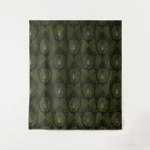 Gothic Moody Damask Groen & Zwarte Spin Tapijt  Wandkleed (Voorkant)
