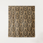 Gothic Moody Damask Tan & Black Spider Tapestry Wandkleed (Voorkant)