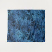 Gothic Moody Damask Zwart & Blauw  Damask Wandkleed (Voorkant (horizontaal))