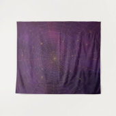 Gothic Moody Damask Zwart & Paarse gouden spinnenw Wandkleed (Voorkant (horizontaal))