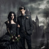 Gothic Moody Dark Castle Drie Wandkleed